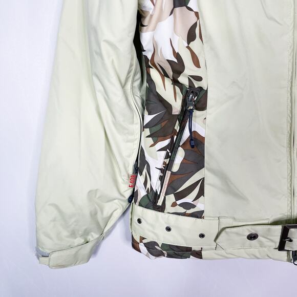 e408 Womens Medium M Pale Green Vixen Ski Jacket Snowboarding Floral Camo Print - Picture 6 of 16